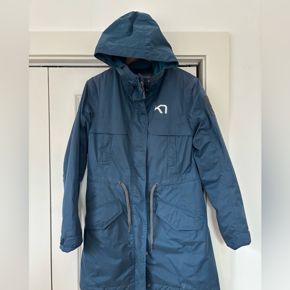 Kari Traa Teal and Hooded Insulated Jacket Size S